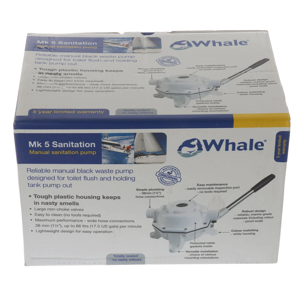 Whale MK5 Manual Bulkhead Mount Toilet Waste Pump - Image 2