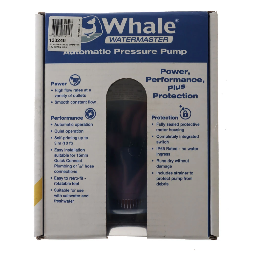 Whale Watermaster Automatic Pressure Pump 8LPM 30PSI 12V